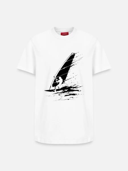 Windsurfers - Relaxed Unisex Supima Cotton T-Shirt – by SPREAD - white