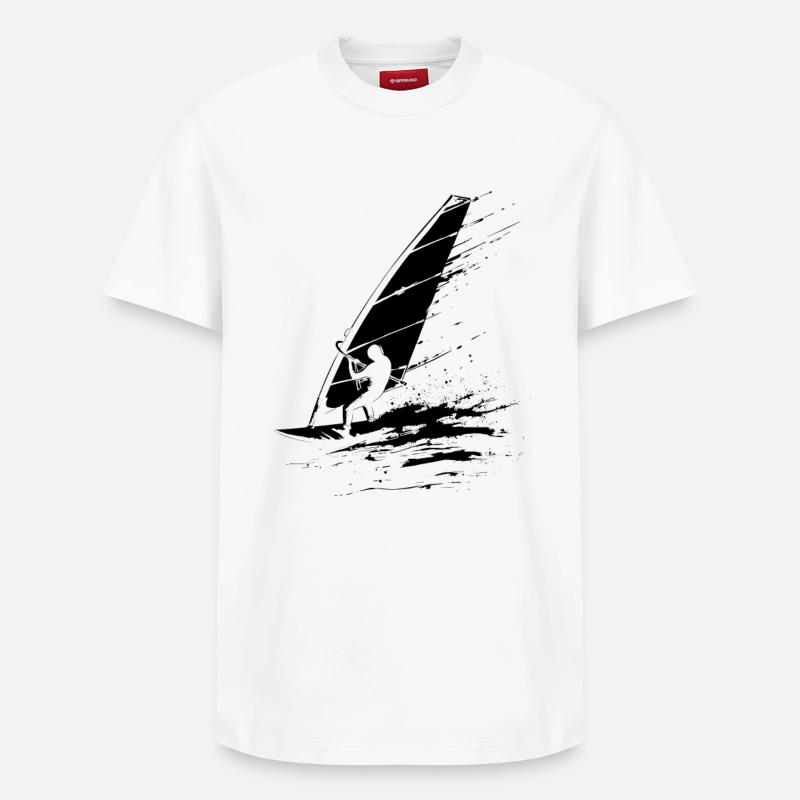 Windsurfer - Relaxed Unisex Supima Cotton T-Shirt – von SPREAD - Weiß