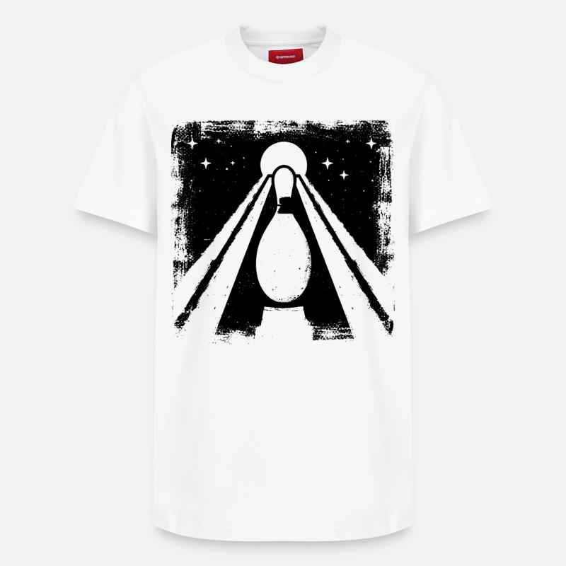 Bowling Drawing - Relaxed Unisex Supima Cotton T-Shirt – by SPREAD - white