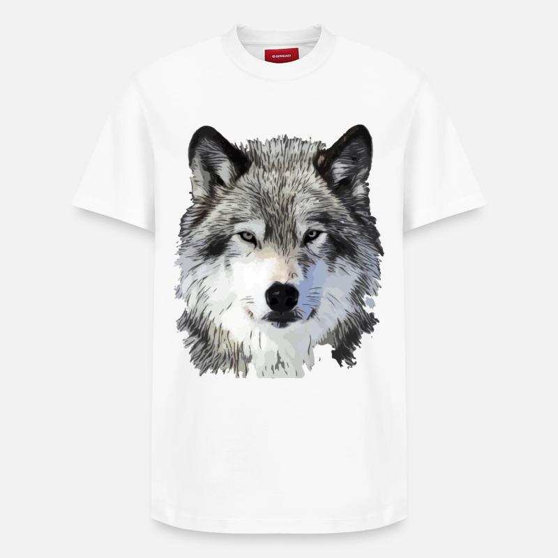 Der Wolf - Relaxed Unisex Supima Cotton T-Shirt – von SPREAD - Weiß