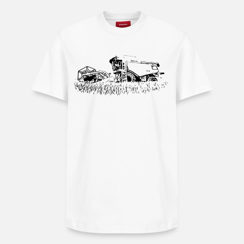 Moissonneuse-batteuse 600 - T-shirt unisexe décontracté en coton Supima – de SPREAD - blanc