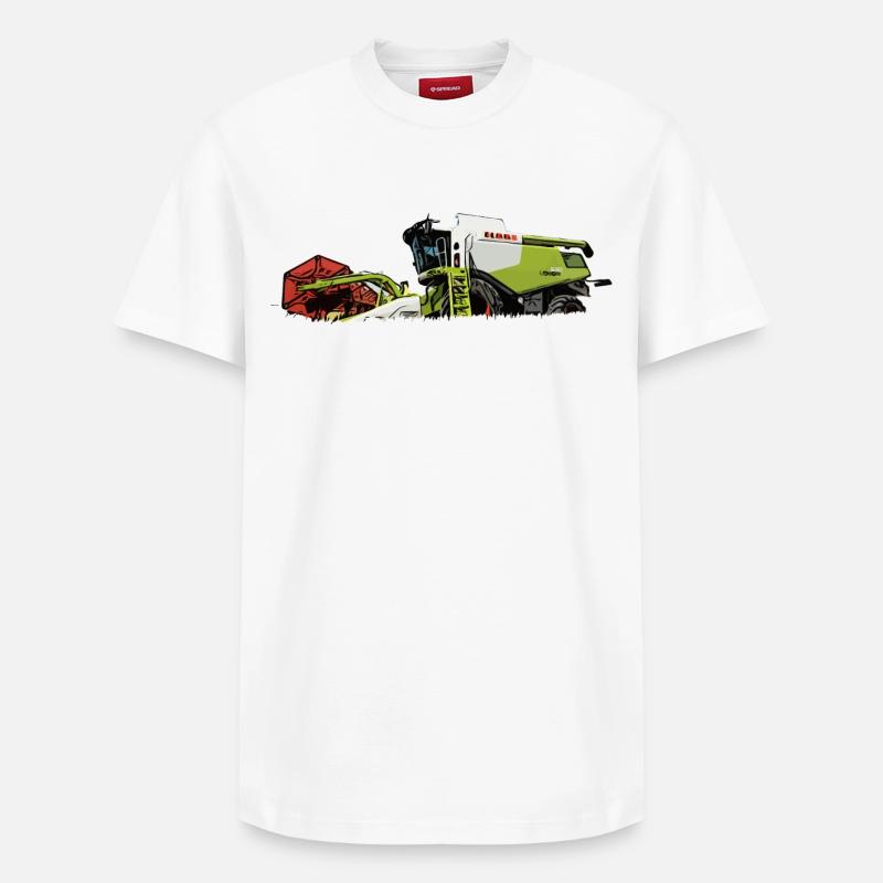 Mähdrescher Claas 630 - Relaxed Unisex Supima Cotton T-Shirt – von SPREAD - Weiß