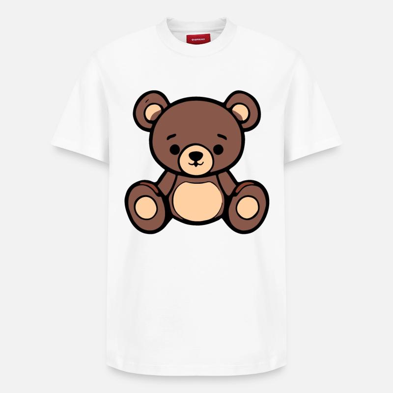 Illustration d’ours câlin - T-shirt unisexe décontracté en coton Supima – de SPREAD - blanc