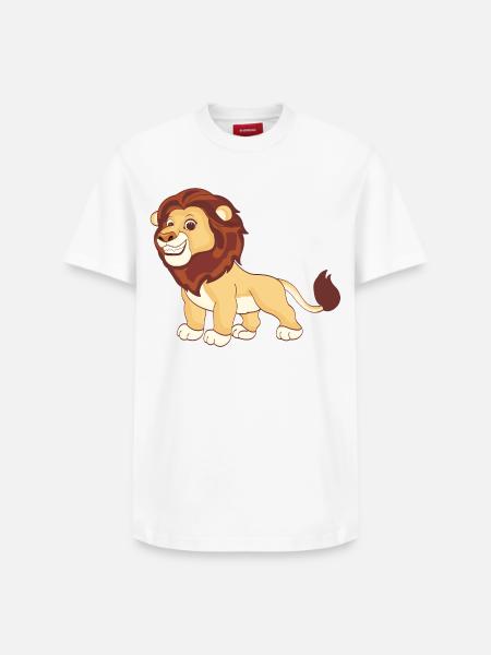 A magnificent lion - Relaxed Unisex Supima Cotton T-Shirt – by SPREAD - white