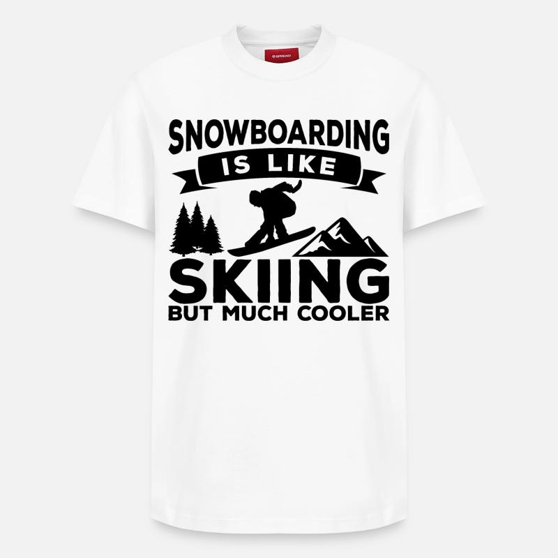 Citation amusante de snowboard - T-shirt unisexe décontracté en coton Supima – de SPREAD - blanc