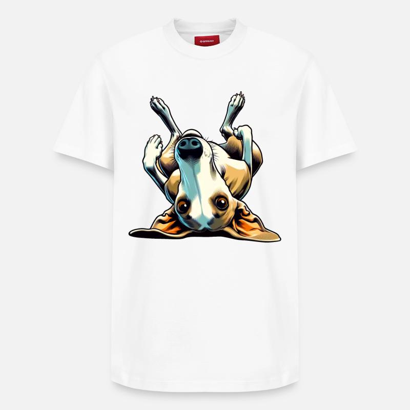 Lévrier à l’envers - T-shirt unisexe décontracté en coton Supima – de SPREAD - blanc
