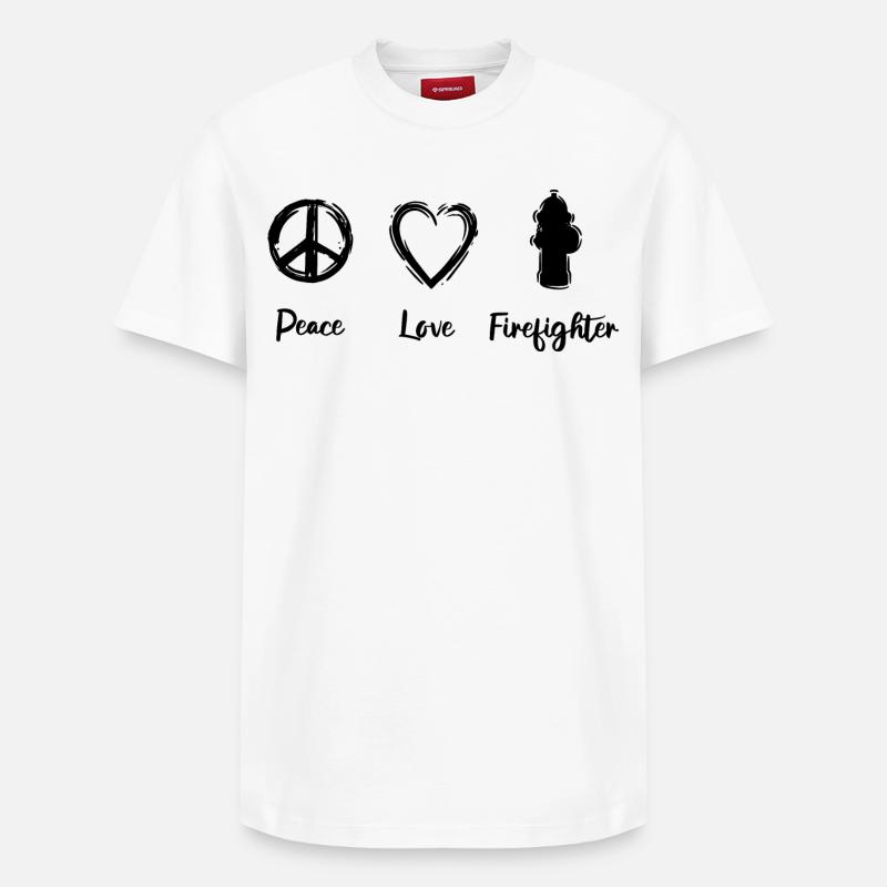 L’amour des pompiers - T-shirt unisexe décontracté en coton Supima – de SPREAD - blanc