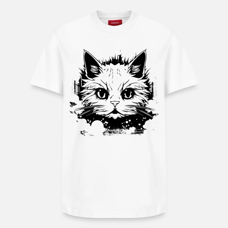 Cat Anime - Relaxed Unisex Supima Cotton T-Shirt – by SPREAD - white