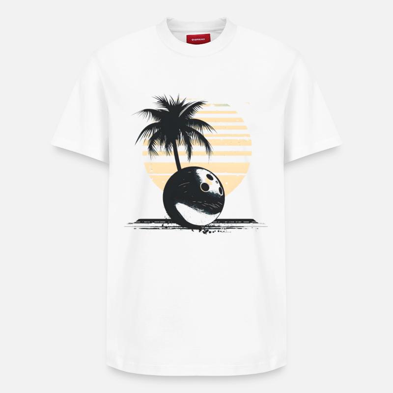 Bowling Sketch - Relaxed Unisex Supima Cotton T-Shirt – by SPREAD - white