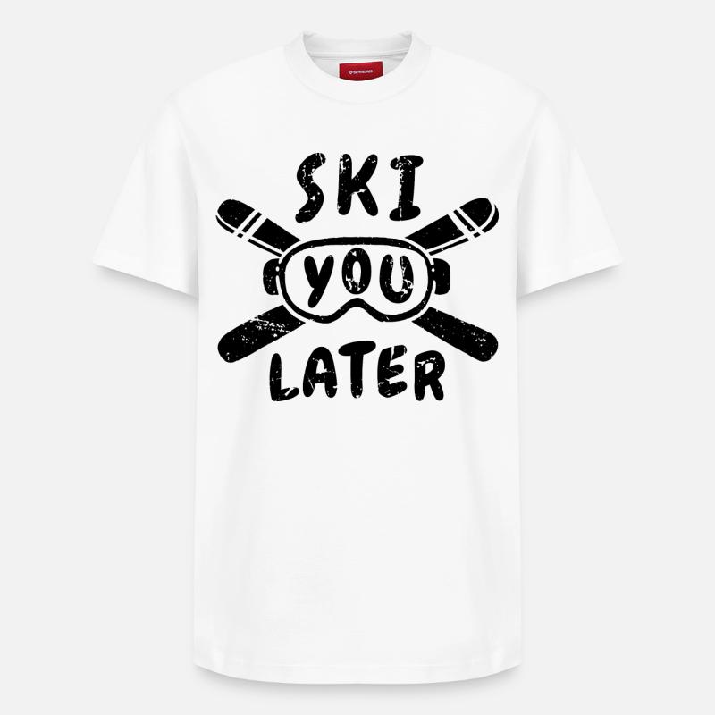 Drôle de dicton de ski - T-shirt unisexe décontracté en coton Supima – de SPREAD - blanc