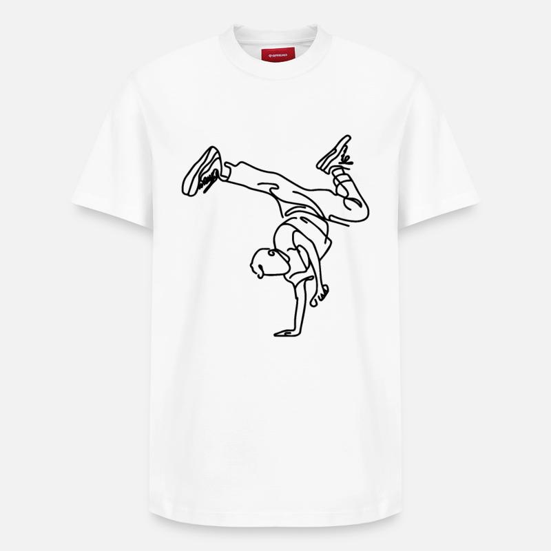 Garçon de breakdance - T-shirt unisexe décontracté en coton Supima – de SPREAD - blanc