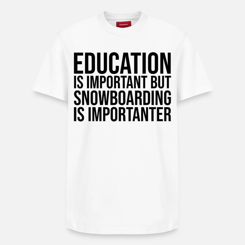 Snowboard - Relaxed Unisex Supima Cotton T-Shirt – von SPREAD - Weiß