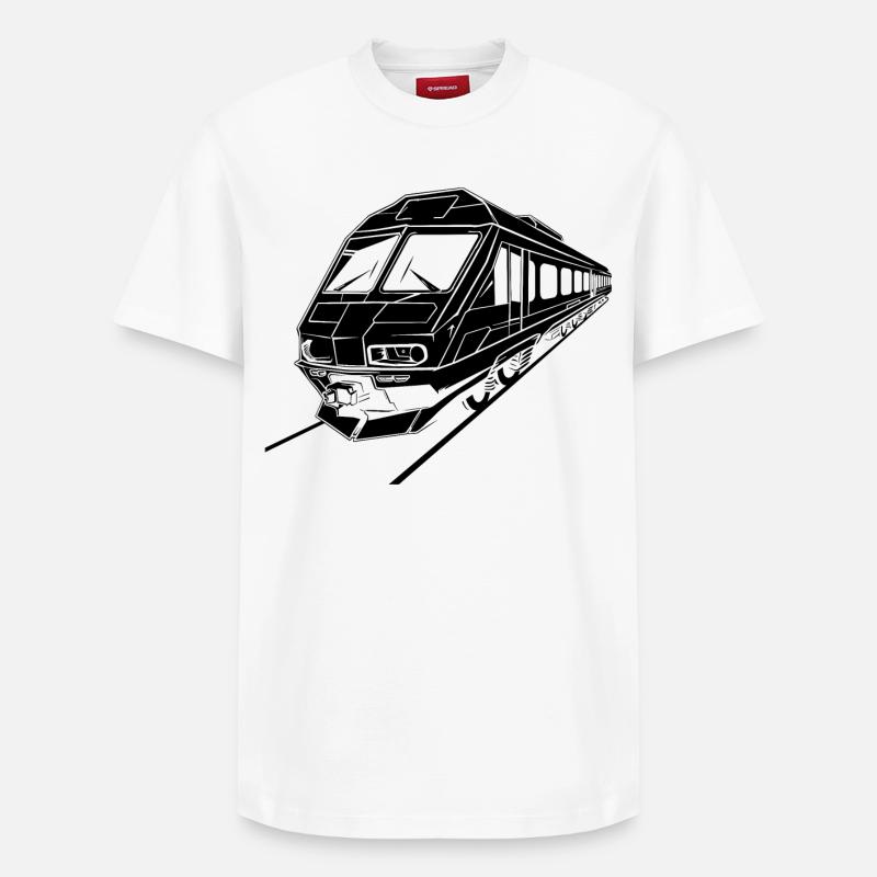 Train Graphics - Relaxed Unisex Supima Cotton T-Shirt – by SPREAD - white