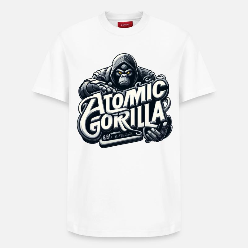 Gorille atomique - T-shirt unisexe décontracté en coton Supima – de SPREAD - blanc