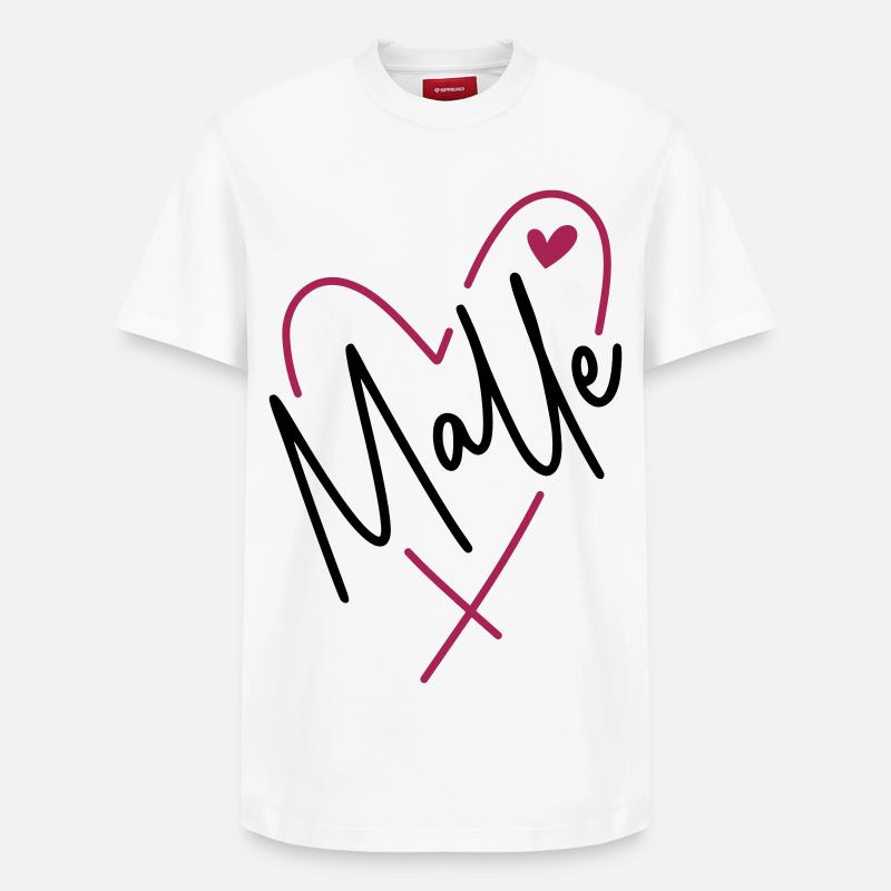 Malle Herz - Relaxed Unisex Supima Cotton T-Shirt – von SPREAD - Weiß
