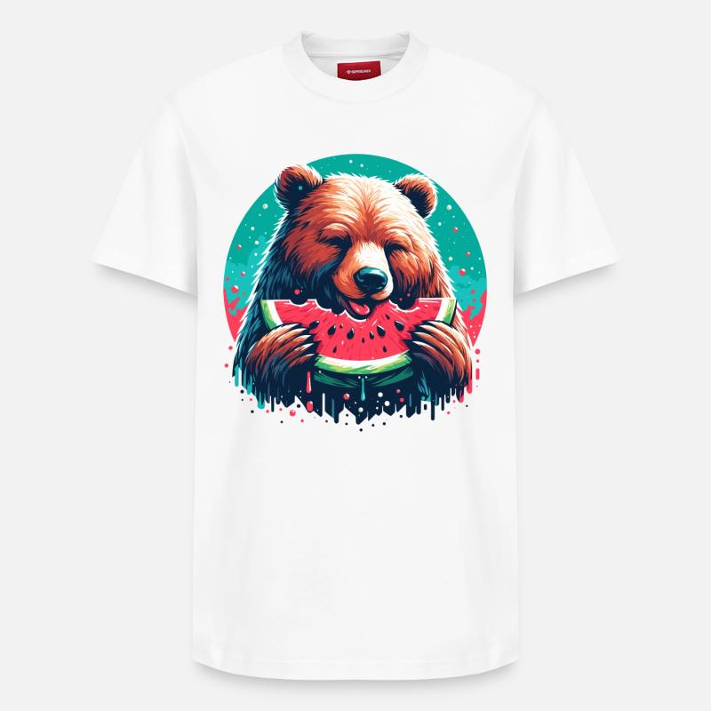 Pastèque ours cadeau délicieux - T-shirt unisexe décontracté en coton Supima – de SPREAD - blanc