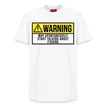 Fishing - Relaxed Unisex Supima Cotton T-Shirt – by SPREAD - white - Front - AI Model Female 172 dark (172cm) & AI Model Male 185 dark (185cm)