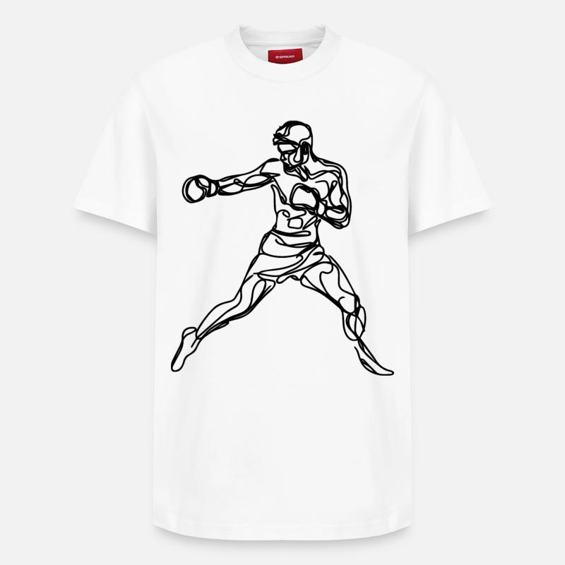 Boxing Drawing - Relaxed Unisex Supima Cotton T-Shirt – by SPREAD - white