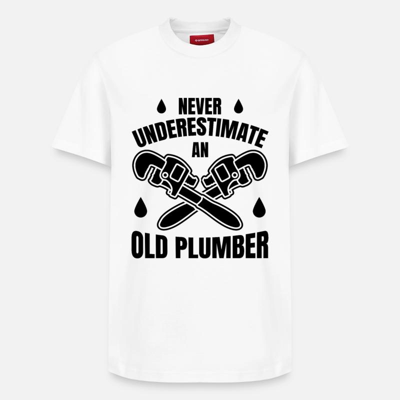 Klempner Opa - Relaxed Unisex Supima Cotton T-Shirt – von SPREAD - Weiß
