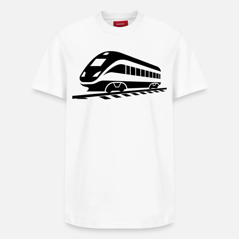 Chemin de fer - T-shirt unisexe décontracté en coton Supima – de SPREAD - blanc