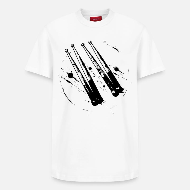Drumsticks - Relaxed Unisex Supima Cotton T-Shirt – by SPREAD - white