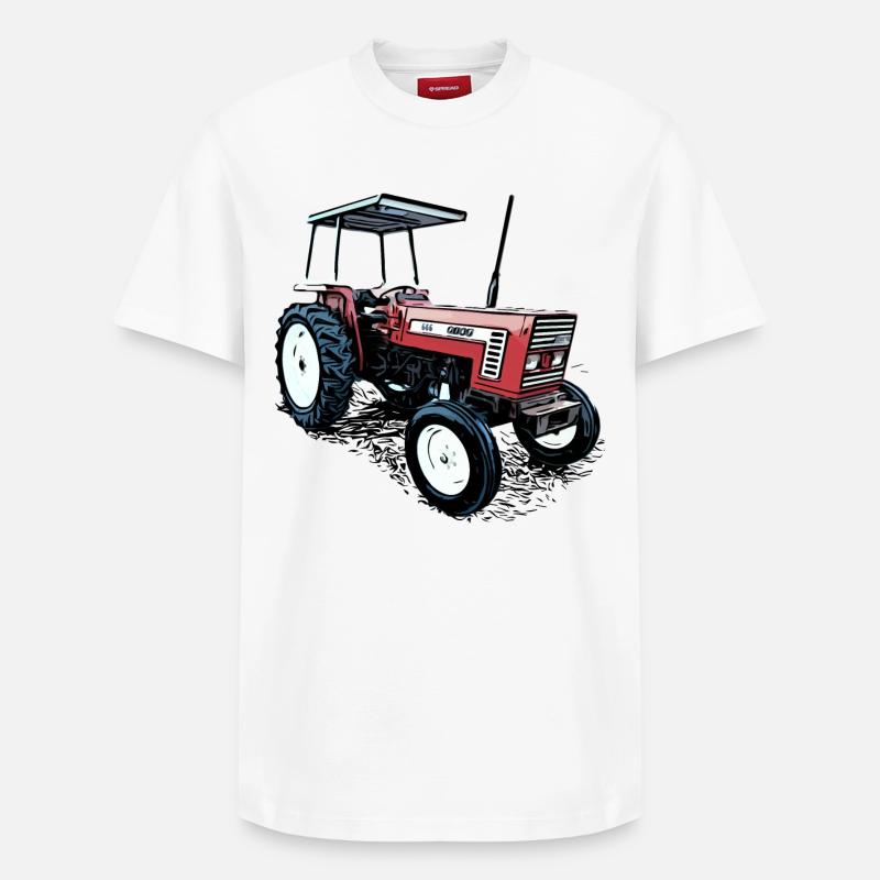 Tracteur 666 - T-shirt unisexe décontracté en coton Supima – de SPREAD - blanc