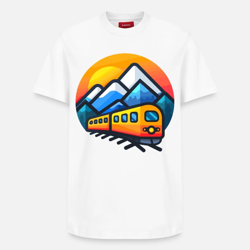 Train Cartoon Style - Relaxed Unisex Supima Cotton T-Shirt – by SPREAD - white
