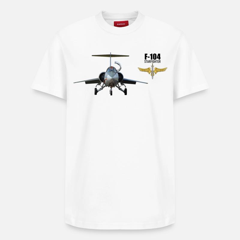 F-104 Starfighter - Relaxed Unisex Supima Cotton T-Shirt – von SPREAD - Weiß