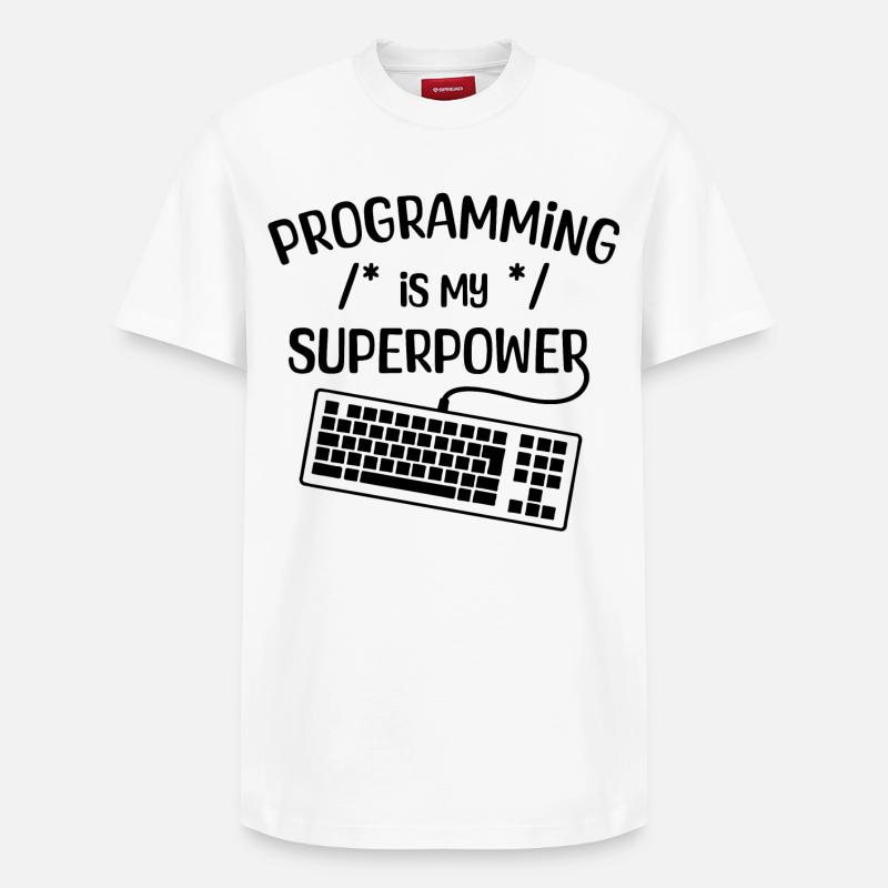 Computerfreak Statement Developer Programmierer - Relaxed Unisex Supima Cotton T-Shirt – von SPREAD - Weiß