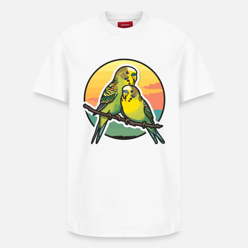 Papa Budgie Père Fils Perruches - T-shirt unisexe décontracté en coton Supima – de SPREAD - blanc