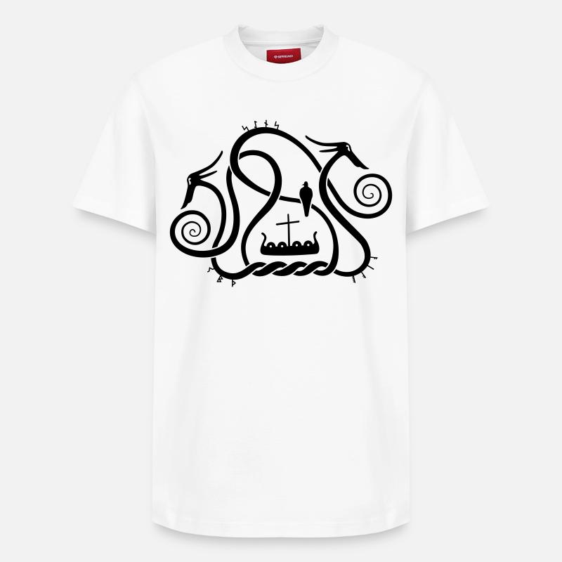 Sea serpents - T-shirt unisexe décontracté en coton Supima – de SPREAD - blanc