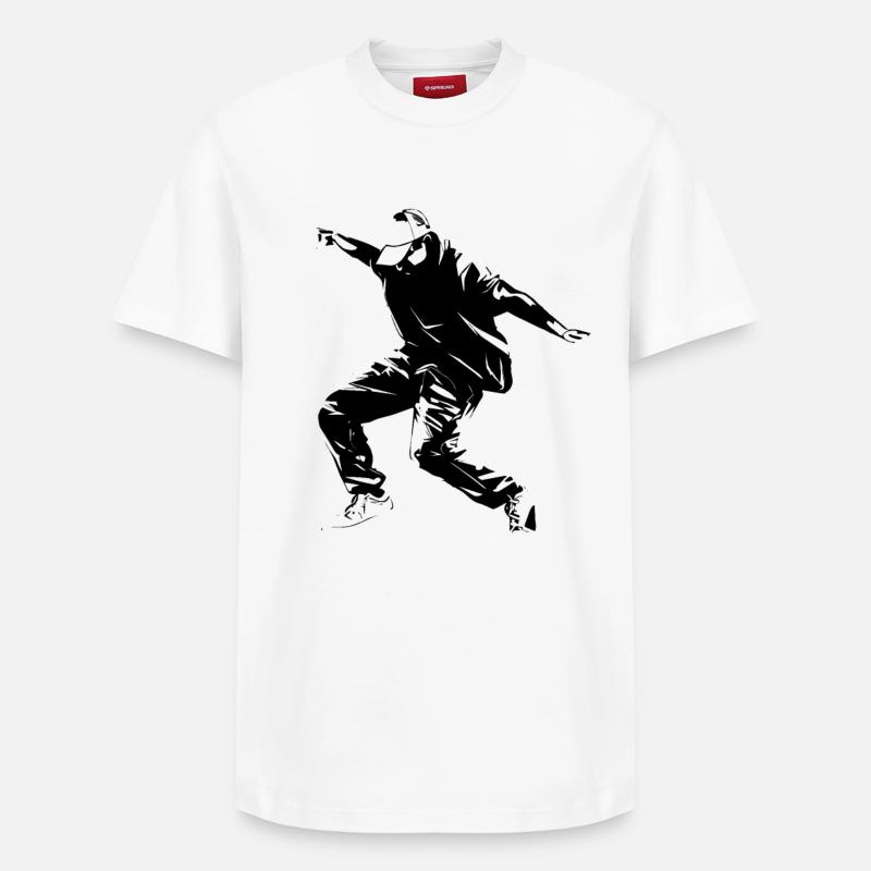 Graphismes de breakdance - T-shirt unisexe décontracté en coton Supima – de SPREAD - blanc