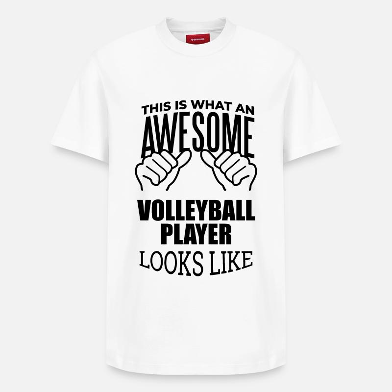 volley-ball - T-shirt unisexe décontracté en coton Supima – de SPREAD - blanc