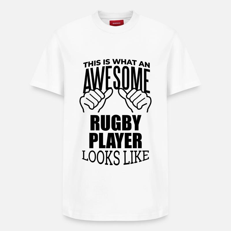 rugby - T-shirt unisexe décontracté en coton Supima – de SPREAD - blanc