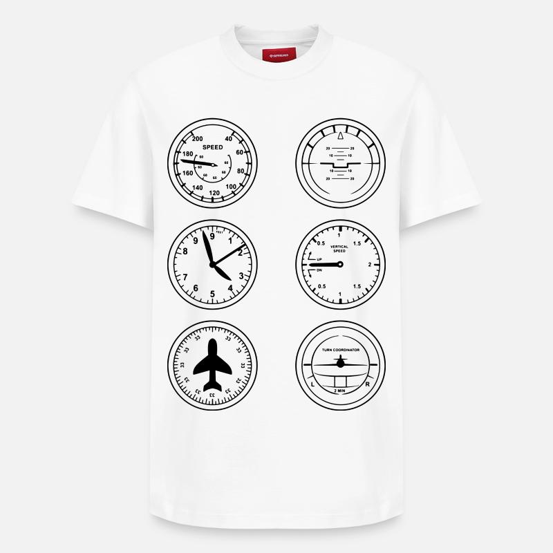 Fluginstrumente - Relaxed Unisex Supima Cotton T-Shirt – von SPREAD - Weiß