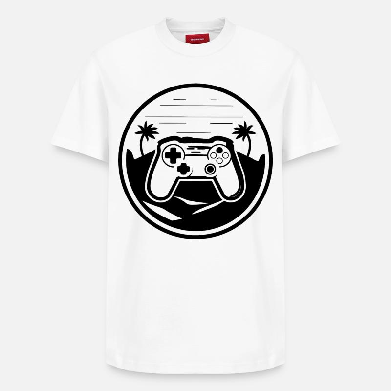 Game Controller Graphics - Relaxed Unisex Supima Cotton T-Shirt – by SPREAD - white