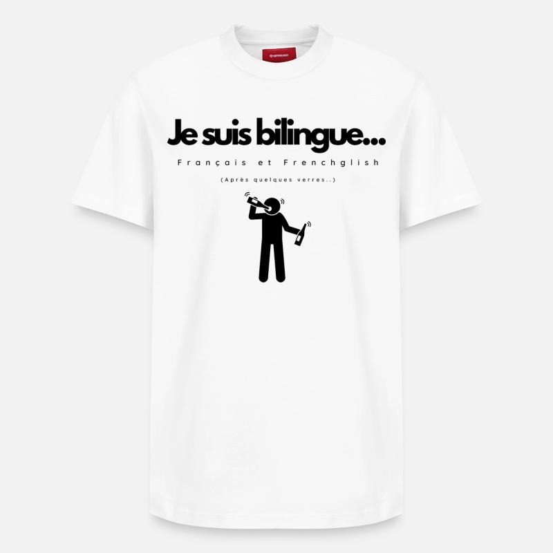 Je suis Bilingue - T-shirt unisexe décontracté en coton Supima – de SPREAD - blanc