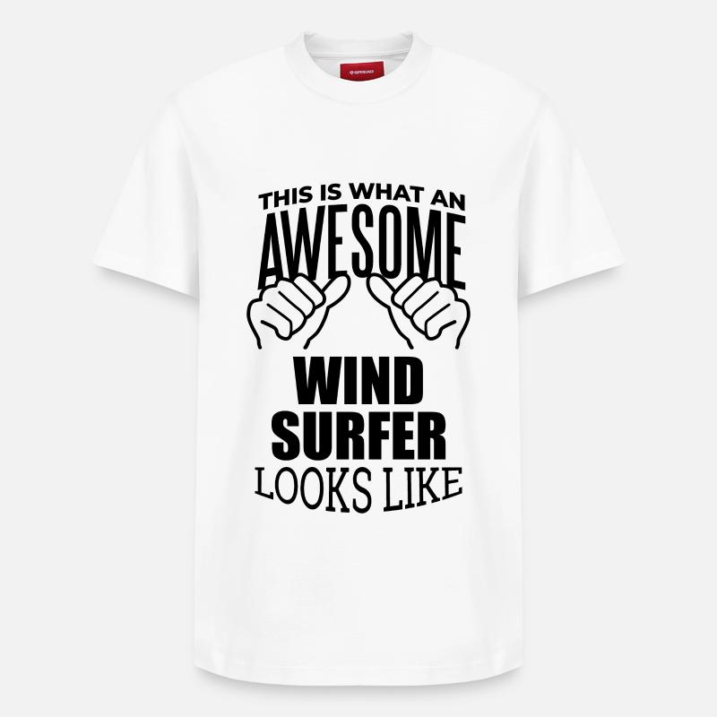 Windsurf - T-shirt unisexe décontracté en coton Supima – de SPREAD - blanc