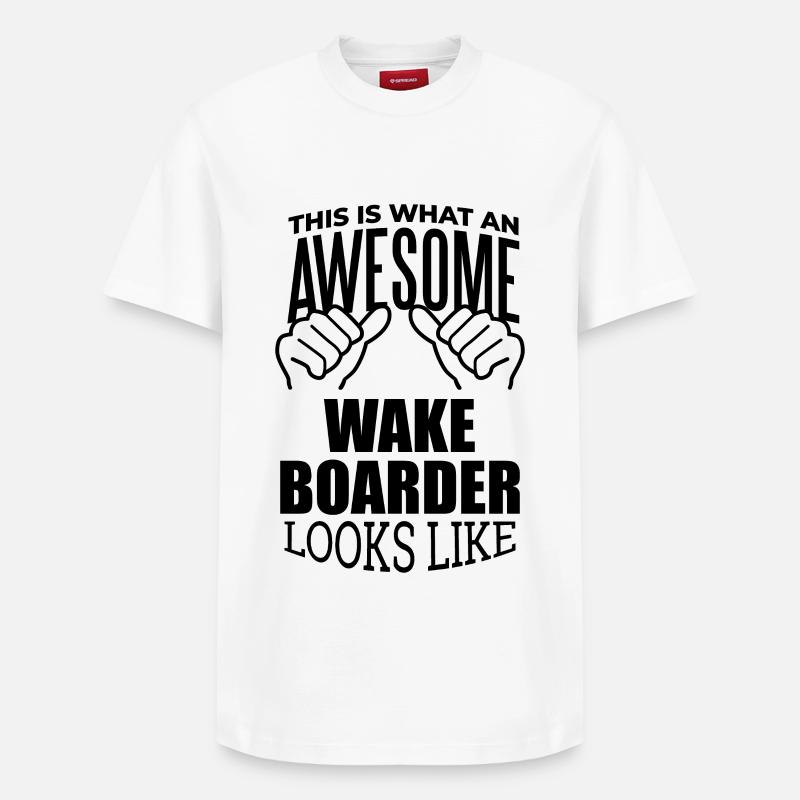 Wakeboard - T-shirt unisexe décontracté en coton Supima – de SPREAD - blanc