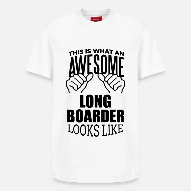 longboard - T-shirt unisexe décontracté en coton Supima – de SPREAD - blanc