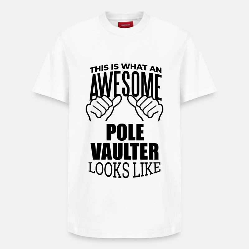 Saut à la perche - T-shirt unisexe décontracté en coton Supima – de SPREAD - blanc