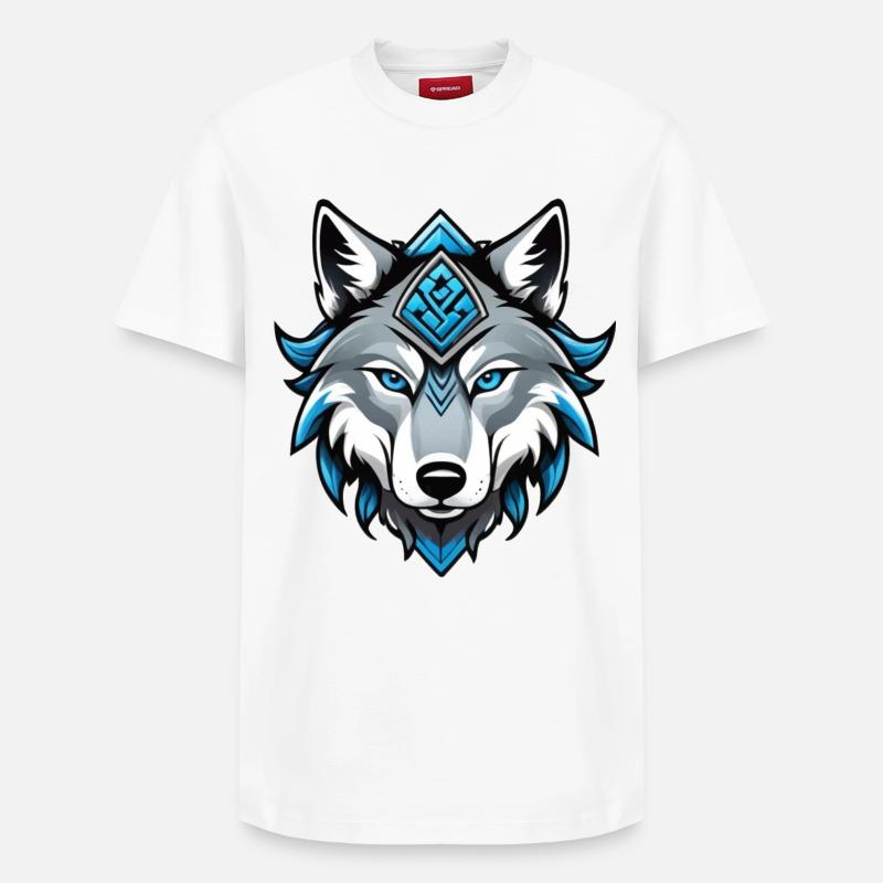 Odin’s Wolf - Relaxed Unisex Supima Cotton T-Shirt – von SPREAD - Weiß