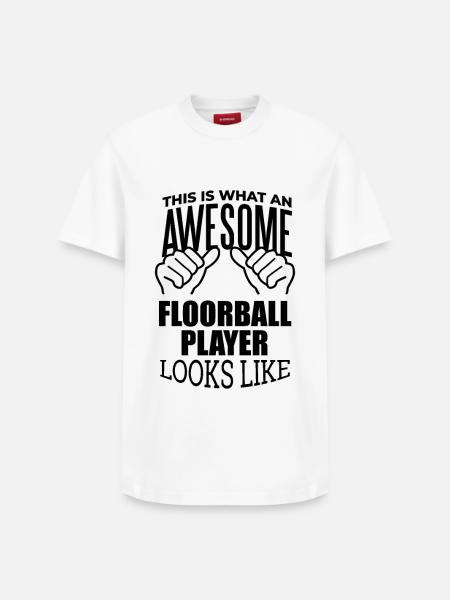 Floorball Floorball Floorball - Relaxed Unisex Supima Cotton T-Shirt – by SPREAD - white