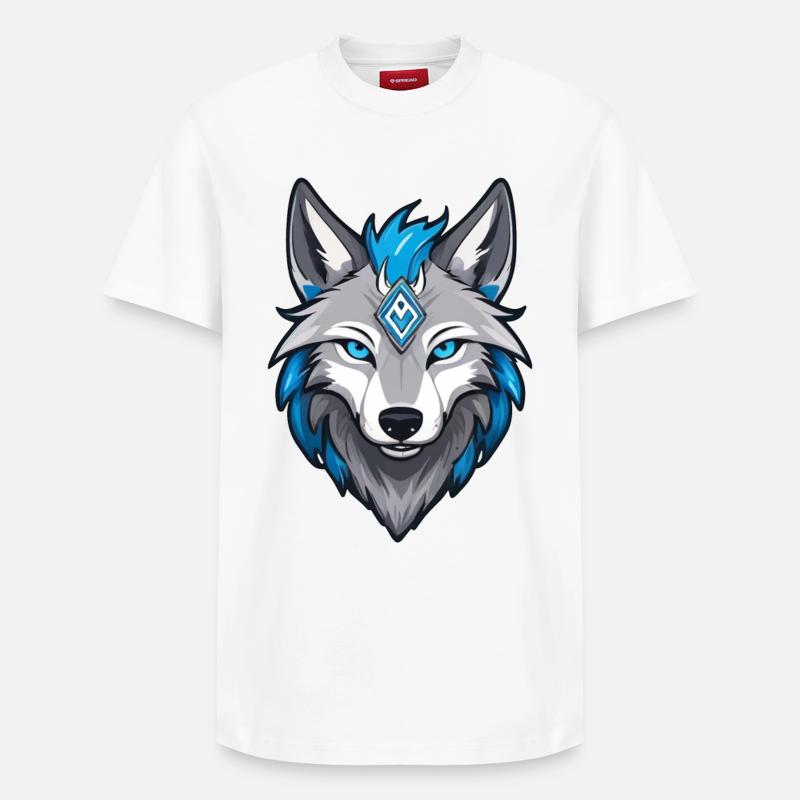 Runic Viking Wolf - Relaxed Unisex Supima Cotton T-Shirt – von SPREAD - Weiß