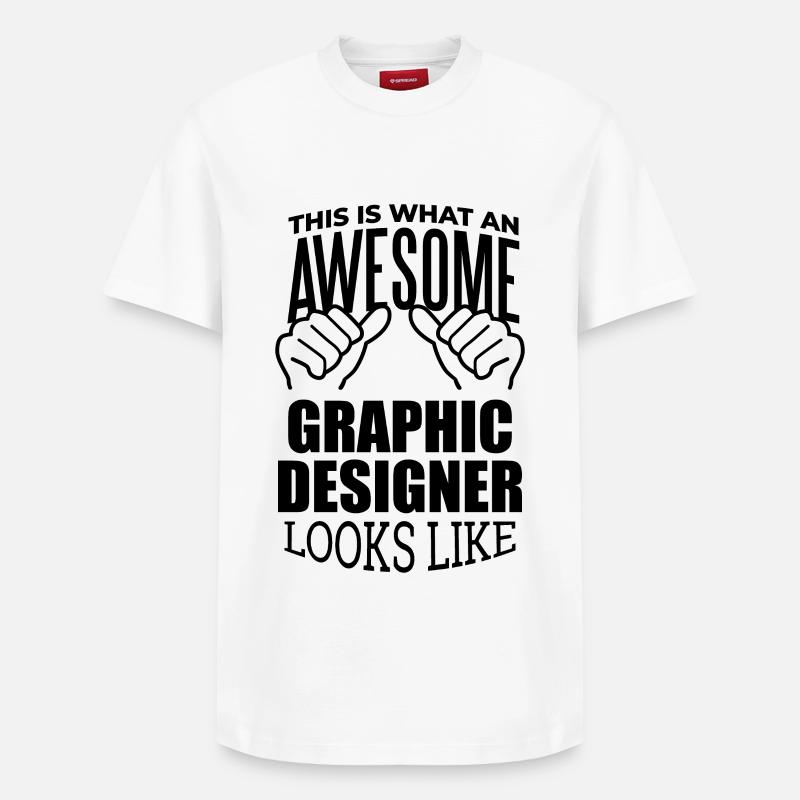 Graphiste - T-shirt unisexe décontracté en coton Supima – de SPREAD - blanc
