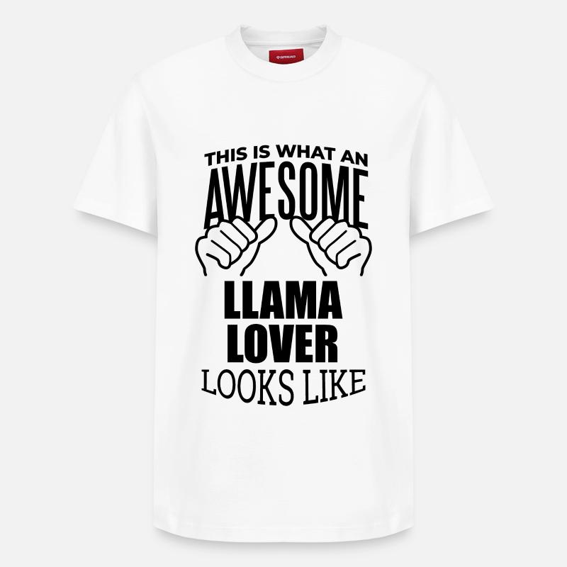 Lama - Relaxed Unisex Supima Cotton T-Shirt – von SPREAD - Weiß
