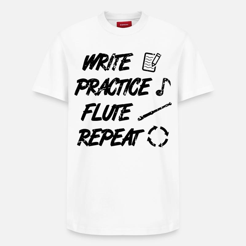 Practice writing Repeat flute - Relaxed Unisex Supima Cotton T-Shirt – by SPREAD - white
