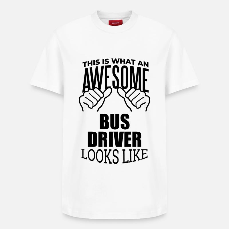 chauffeur de bus - T-shirt unisexe décontracté en coton Supima – de SPREAD - blanc