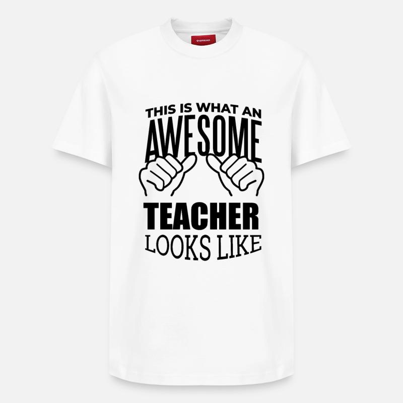 Professeur - T-shirt unisexe décontracté en coton Supima – de SPREAD - blanc