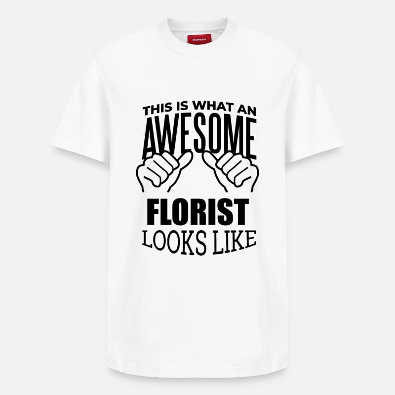 fleuriste - T-shirt unisexe décontracté en coton Supima – de SPREAD - blanc